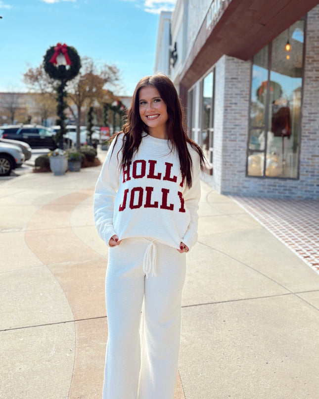 Holly Jolly Sweater Set - Cream