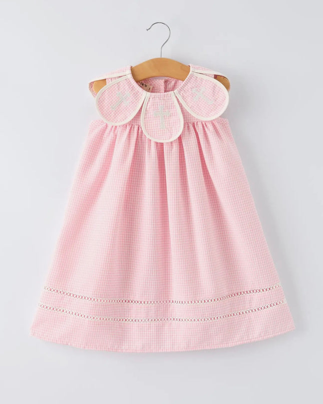 Girls Smocked Cross Dress - Pink