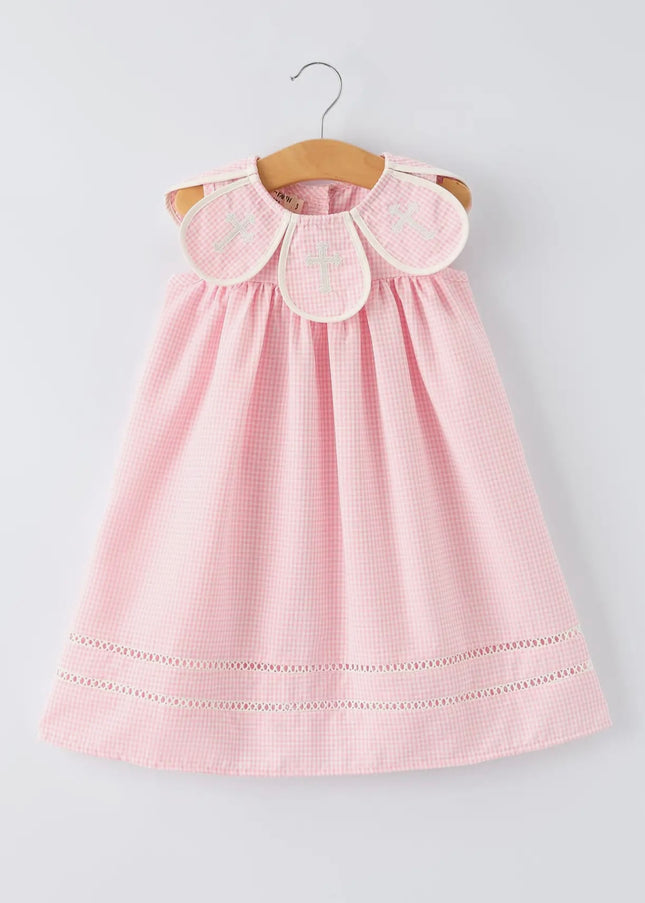 Girls Smocked Cross Dress - Pink
