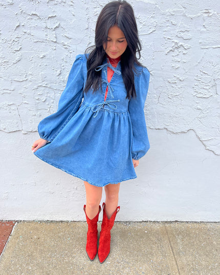 Darling Denim Dress - Denim