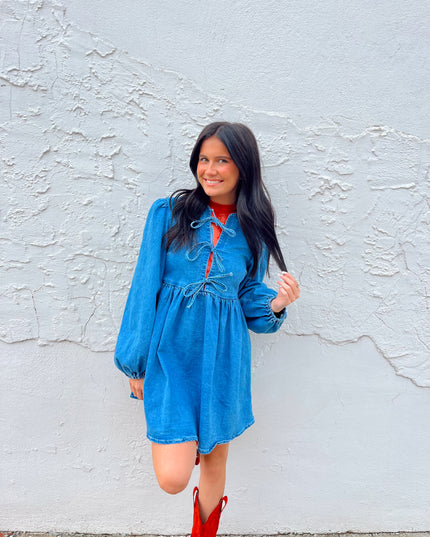 Darling Denim Dress - Denim