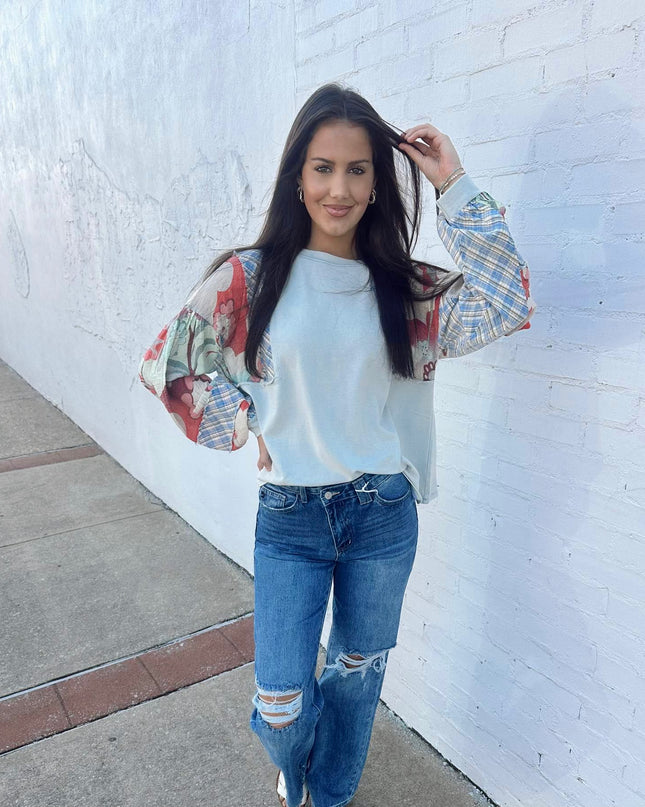 Sweet Intentions Top - Dusty Blue