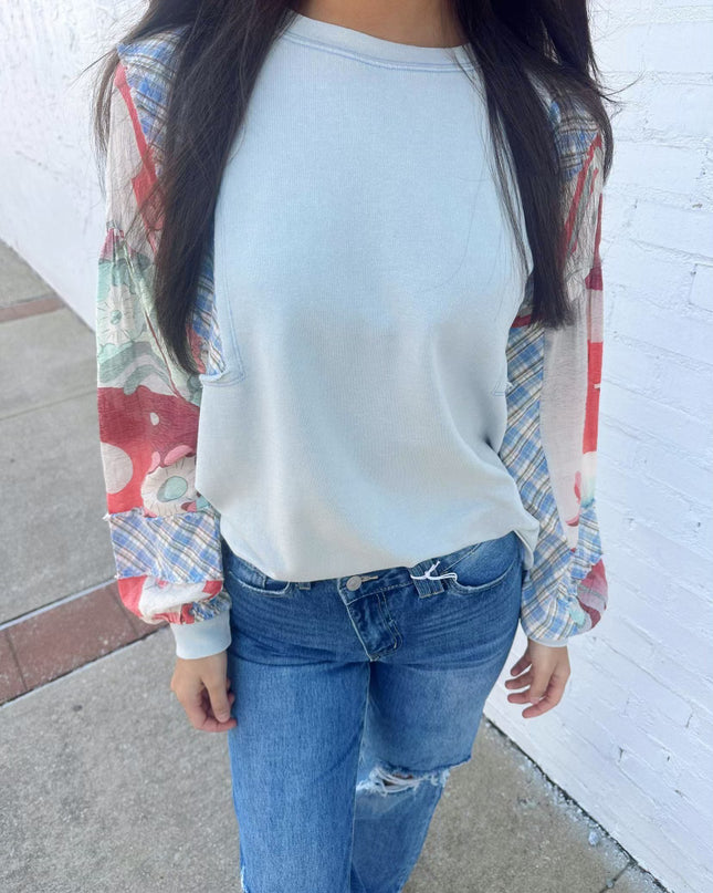 Sweet Intentions Top - Dusty Blue
