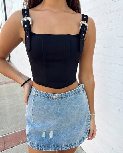 Buckle Up Top - Black