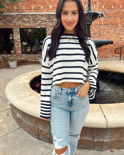 What To Expect Sweater - Ivory/Navy