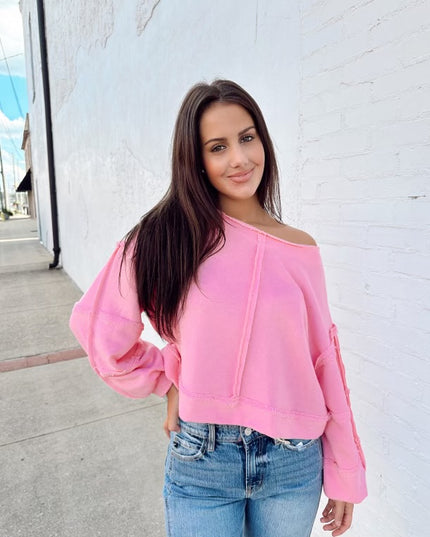 Cloudy Day Pullover - Pink