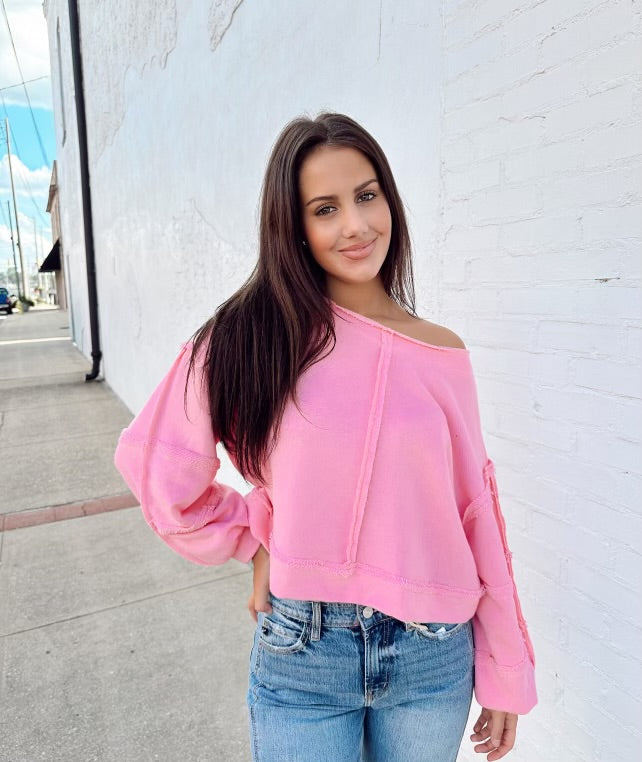 Cloudy Day Pullover - Pink