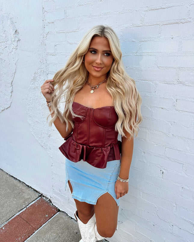 Regret Me Top - Burgundy