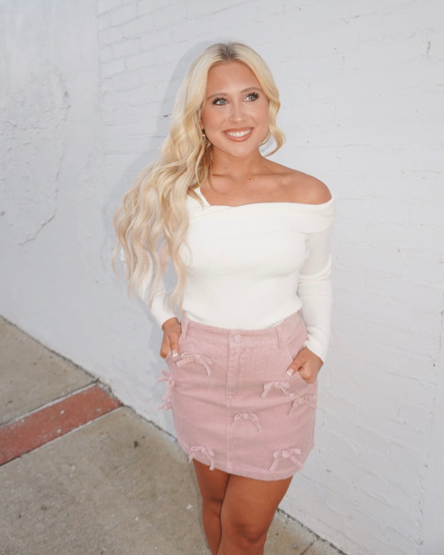 Better In Bows Skirt - Dusty Pink