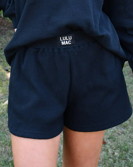 Lulu Mac Waffle Shorts - Black