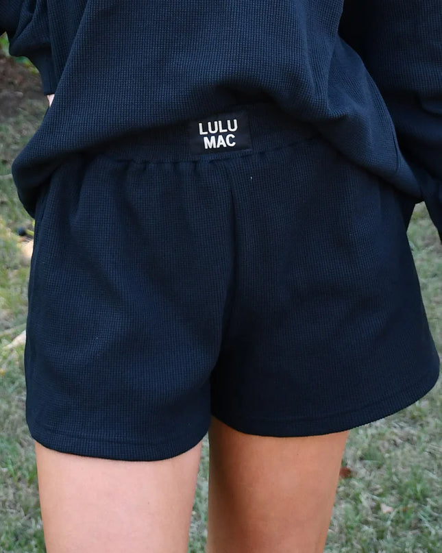 Lulu Mac Waffle Shorts - Black