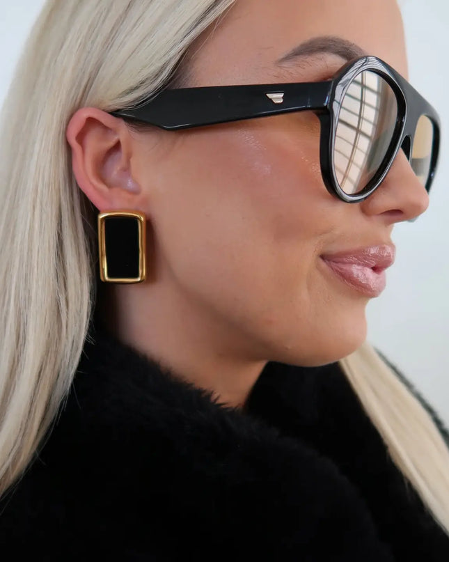 C.P Brooke Earrings - Black/Gold