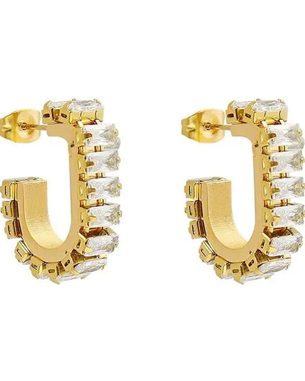 SB Emerald Hoop Stud Earring