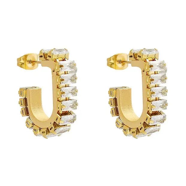 SB Emerald Hoop Stud Earring