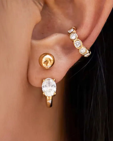 SB Gold Stud and Oval Earring