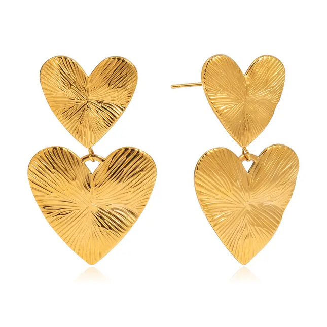 Heart Textured Valentine Earrings
