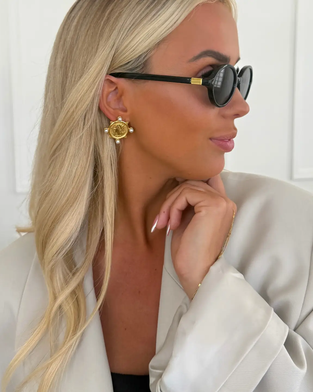 CP Pearl Coin Earrings