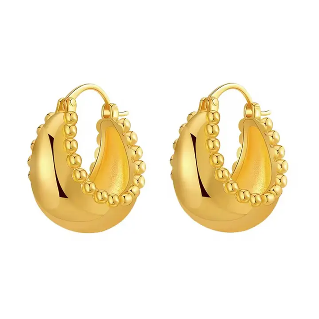 SB Beaded Hoop Earrings