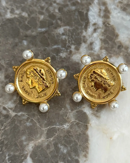 CP Pearl Coin Earrings