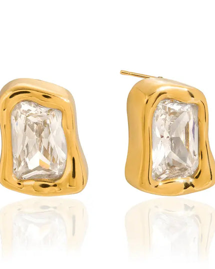 SB Melted Solitaire Stud Earrings