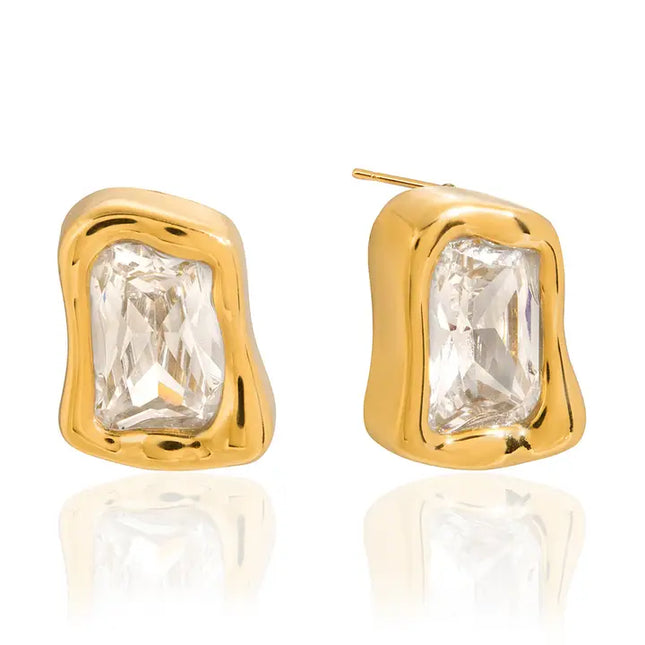 SB Melted Solitaire Stud Earrings