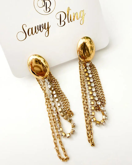 SB Oval Tennis Chain Earrings