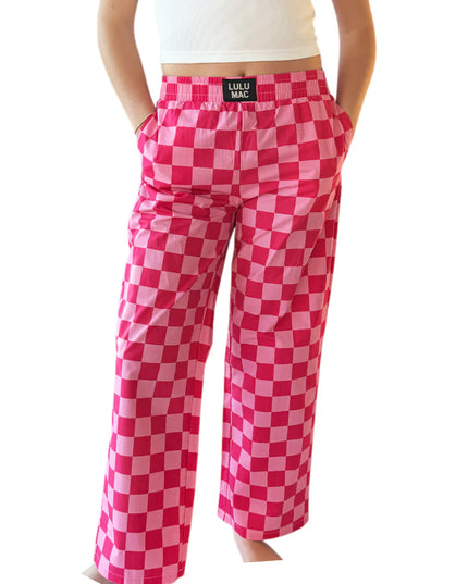 Lulu Mac Pants - Pink Checkered