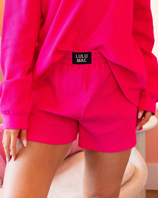 Lulu Mac Waffle Shorts - Pink