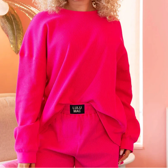 Lulu Mac Waffle Long Sleeve - Pink