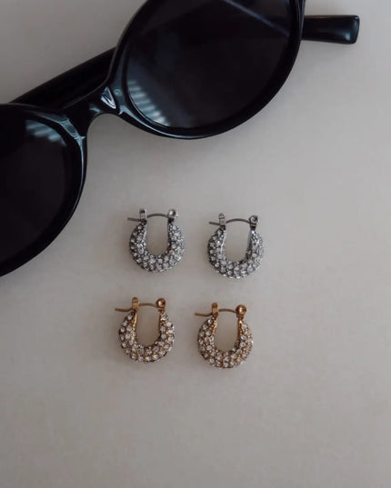 C.P Small Diamond Hoops - Silver