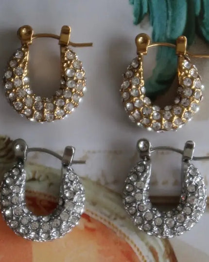 C.P Small Diamond Hoops - Silver
