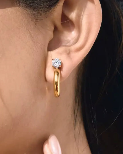 SB Solitare Hoop Earrings