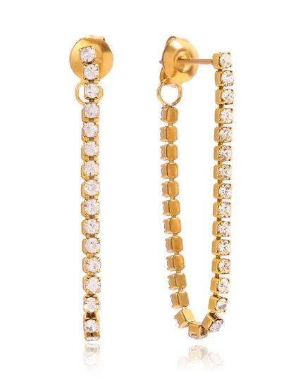 SB Tennis Chain Earrings - Gold