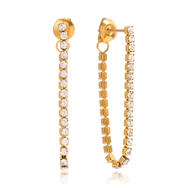 SB Tennis Chain Earrings - Gold