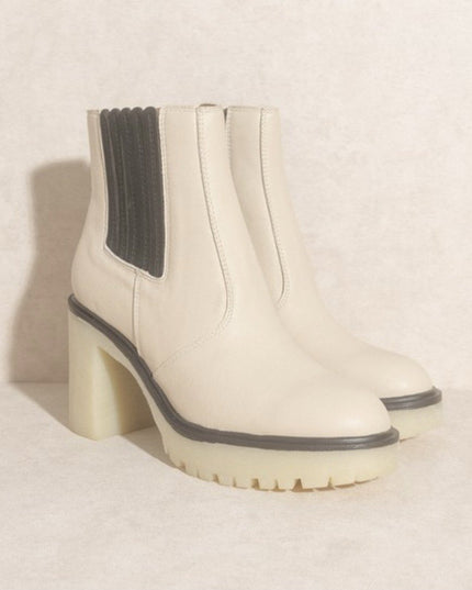 Anastasia Booties - Beige/Black